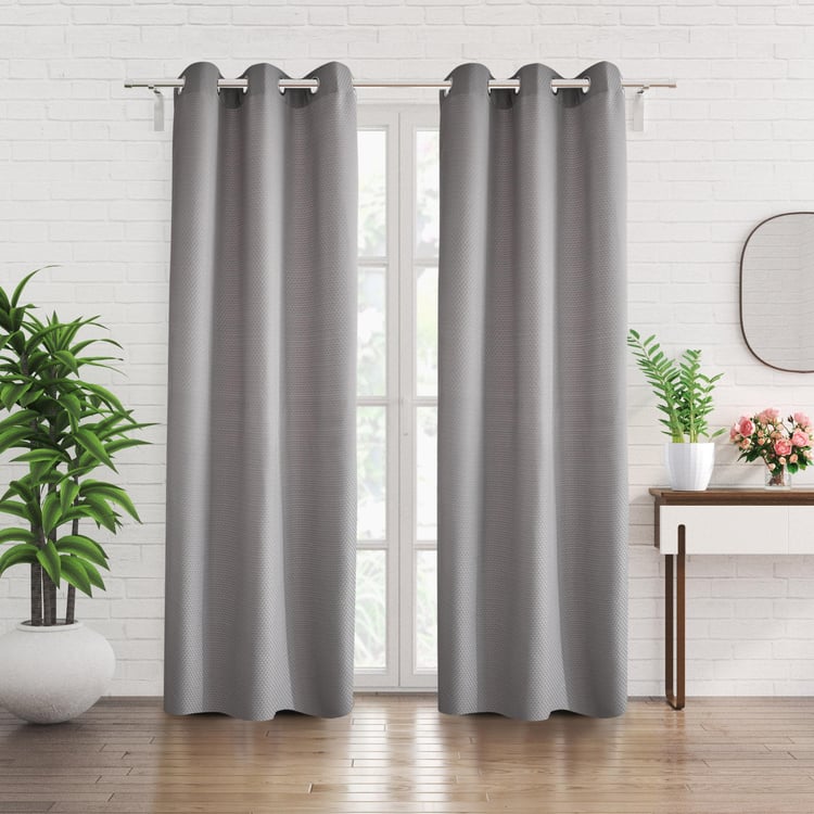 Sierra Set of 2 Woven Room-Darkening Door Curtains - 7ft